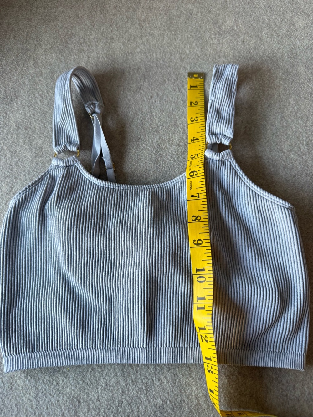 aerie Light Blue Ribbed Square-Neck Tank - Picture 3 of 5